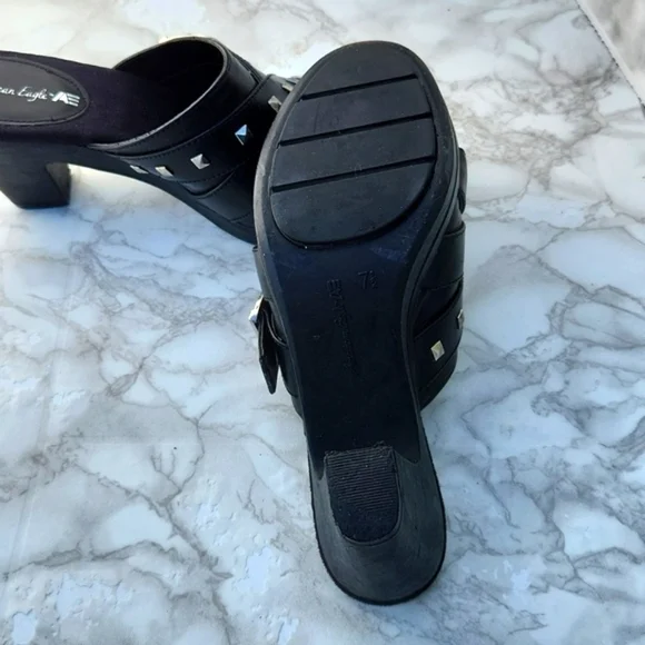 Studded Chunky Heeled Slip-on Moto Platform Mules Clogs Y2K (7.5) - Picture 8 of 12